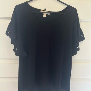 Michael Kors Black Grommet Sleeve Blouse